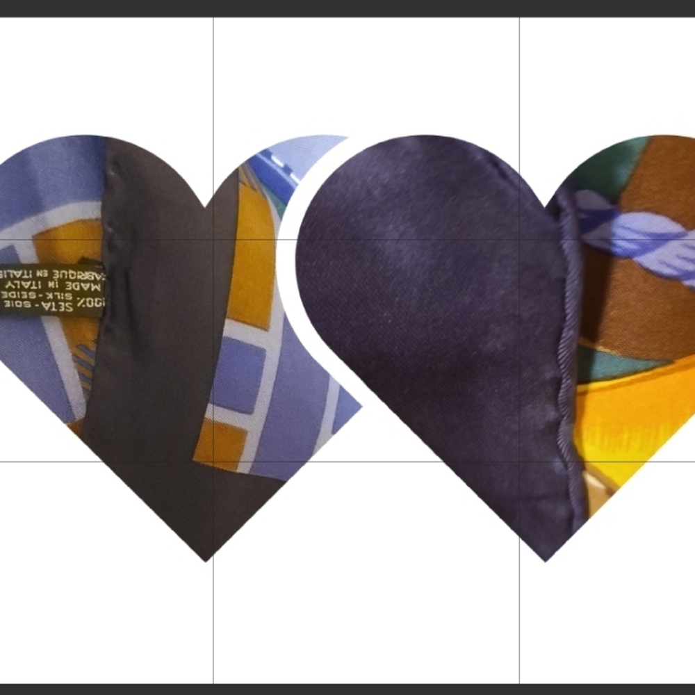 Celine Navy Blue Brown Gold Printed Silk Scarf - Picture 3 of 13